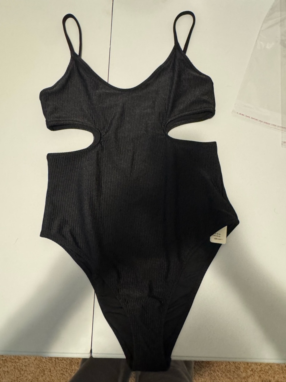 aerie Black Cheeky Voop One-Piece Swimsuit with Side Cutouts NWT Size Medium - Picture 8 of 10